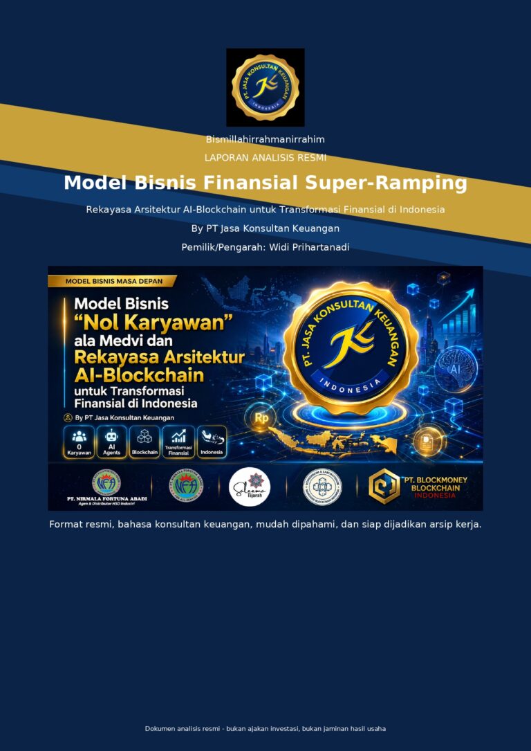 Model Bisnis “Nol Karyawan” ala Medvi dan Rekayasa Arsitektur AI-Blockchain untuk Transformasi Finansial di Indonesia V6 By PT Jasa Konsultan Keuangan